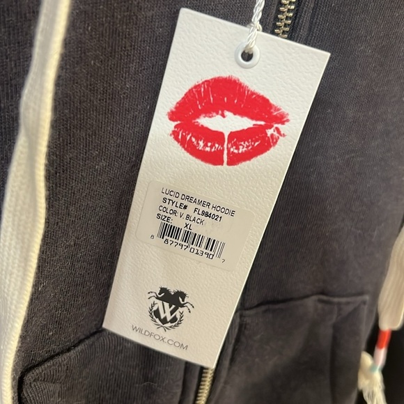 Wildfox Lucid Dreamer Hoodie NWT front zip charcoal multi graphics size  XL - Picture 7 of 7